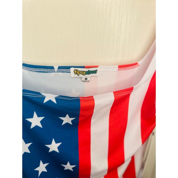 Tipsy Elves American Flag One Piece Swimsuit Women’s Medium NWT - Picture 10 of 11